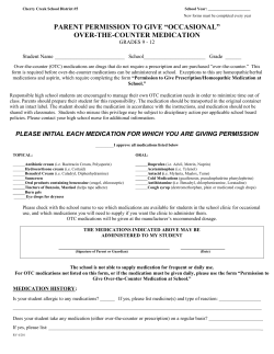 parent permission to give &ldquo;occasional&rdquo; over-the