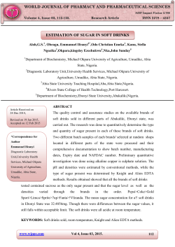 estimation of sugar in soft drinks