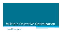 Multiple Objective Optimization