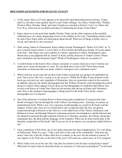 DISCUSSION QUESTIONS FOR RULES OF CIVILITY 1. At the