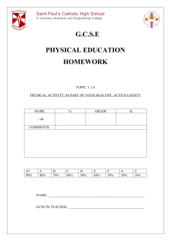 Revision Plan - Saint Paul`s Catholic High School