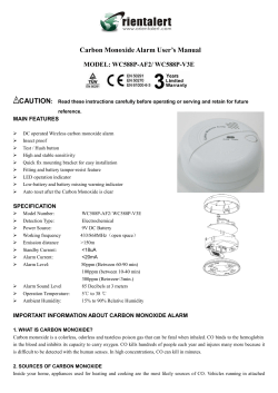 Carbon Monoxide Alarm User`s Manual