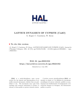 LATTICE DYNAMICS OF CUPRITE (Cu2O)