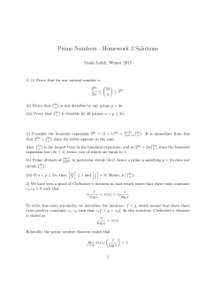 Prime Numbers - Homework 3 Solutions