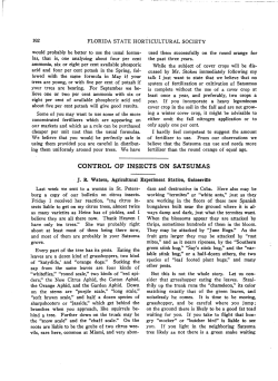Control of Insects on Satsumas, J. R. Watson, Gainesville