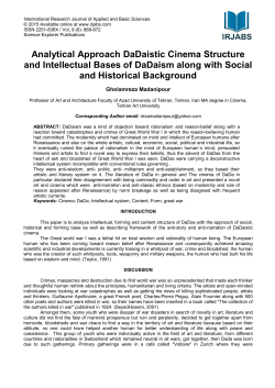 Analytical Approach DaDaistic Cinema Structure and