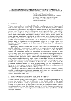 Groundwater Artificial Recharge and Salinization Prevention as a