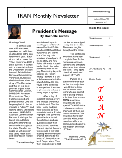 TRAN Monthly Newsletter