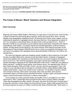 Adam Fairclough | The Costs of Brown: Black Teachers and School