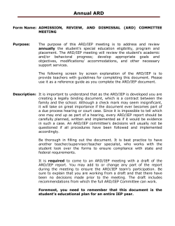 Annual ARD - Office of Digital Teaching and Learning