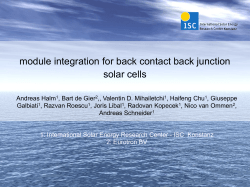 Back Junction Back Contact Module integration - Helmholtz