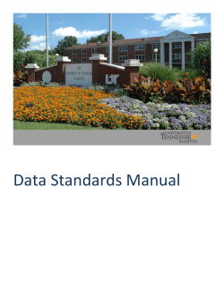 Data Standards Manual