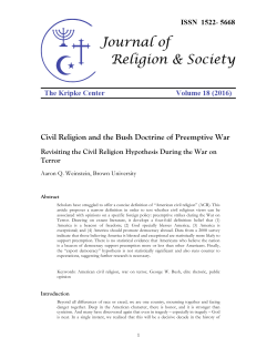 Civil Religion and the Bush Doctrine of Preemptive War