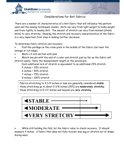 Considerations for Knit fabrics