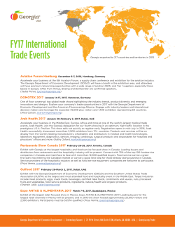 FY17 International Trade Events - Georgia Department of Economic