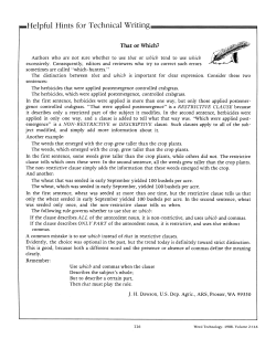 Helpful Hints for Technical Writing