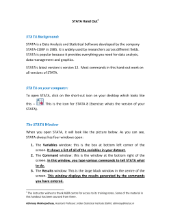 STATA Hand Out1 STATA Background: STATA is a Data