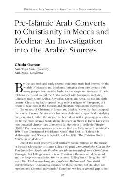 Pre-Islamic Arab Converts to Christianity in Mecca and Medina: An