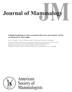 Sublethal pathology in bats associated with stress and volcanic