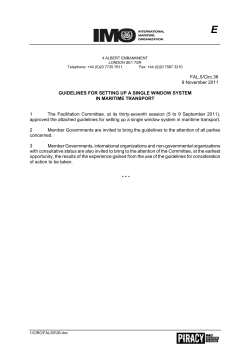 FAL.5/Circ.36 9 November 2011 GUIDELINES FOR SETTING UP A