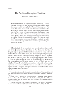 The Anglican Exemplary Tradition
