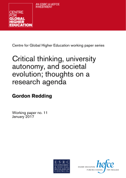 Critical thinking, university autonomy, and societal evolution