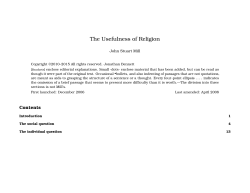 The Usefulness of Religion