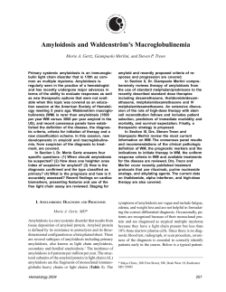 Amyloidosis and Waldenstr&ouml;m`s Macroglobulinemia