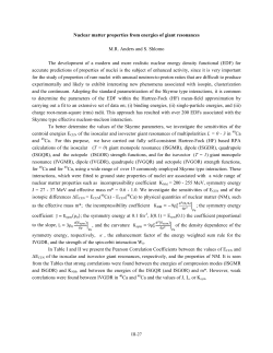 Nuclear matter properties from energies of giant resonances M.R.