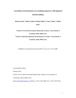 Association of risk proneness in overtaking maneuvers with