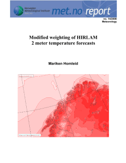 Modified weighting of HIRLAM 2 meter temperature forecasts