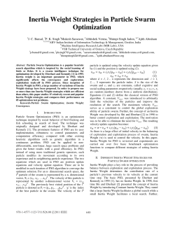 Inertia Weight Strategies in Particle Swarm
