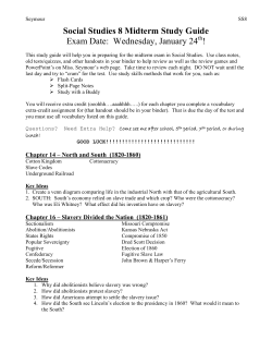 Social Studies 8 Midterm Study Guide Exam Date