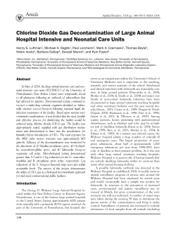 Chlorine Dioxide Gas Decontamination of Large Animal Hospital