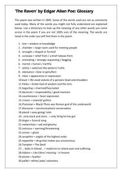 `The Raven` by Edgar Allan Poe: Glossary