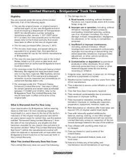 Limited Warranty &ndash; Bridgestone&reg; Truck Tires