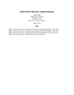 Initial Public Offerings: Updated Statistics