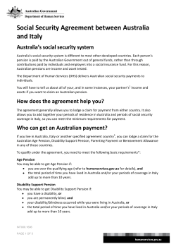 International Social Security Agreement between Australia and Italy