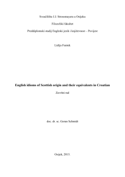 English idioms of Scottish origin and their - FFOS