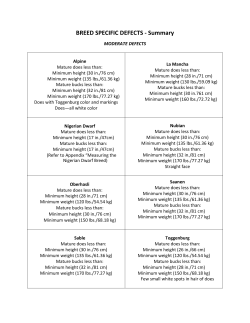 BREED SPECIFIC DEFECTS