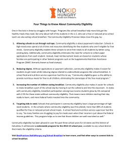 Four Things to Know About Community Eligibility