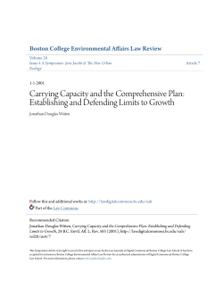 Carrying Capacity and the Comprehensive Plan: Establishing and