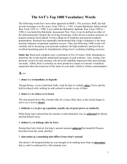 The SAT`s Top 1000 Vocabulary Words