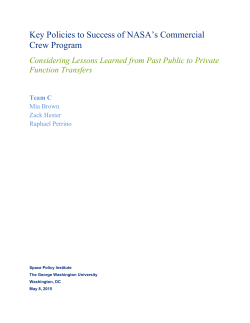 Key Policies to Success of NASA`s Commercial Crew Program