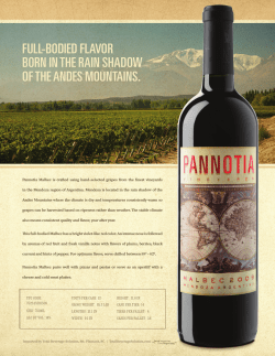 full-bodied flavor born in the rain shadow of the andes mountains.