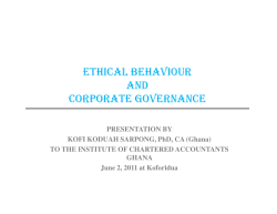 ethical behaviour and corporate governance