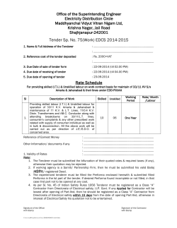 TENDER FORM (75 work 14-15)