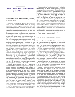 John Locke, The Second Treatise of Civil Government