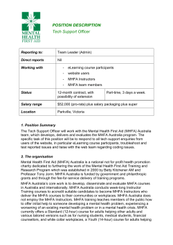 POSITION DESCRIPTION Tech Support Officer