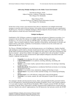 Addressing Multiple Intelligences in the Online Course Environment